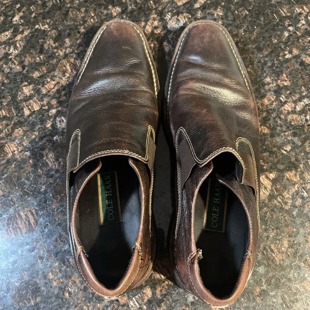 Cole‎ Haan C05533 Men's Brown Leather Venetian Slip-On Loafers Shoes 11M